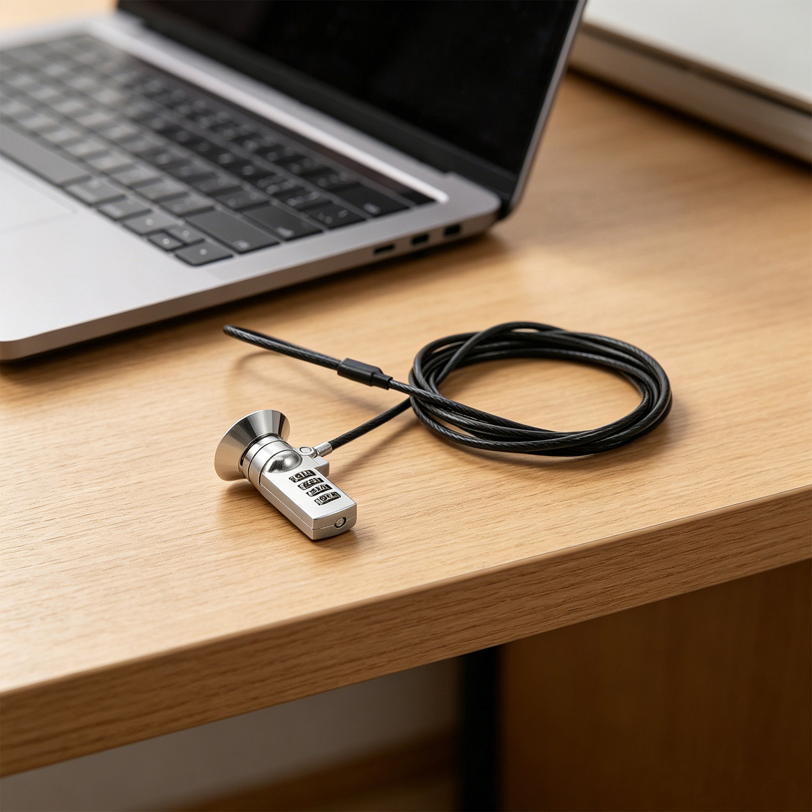 Cable Lock Laptop - 1 مجموعة قفل كمبيوتر محمول، كابل