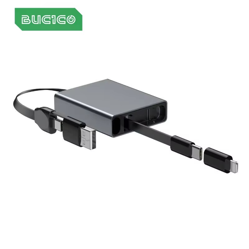 Cable Lock Laptop - كابل USB تلسكوبي 4 في 1