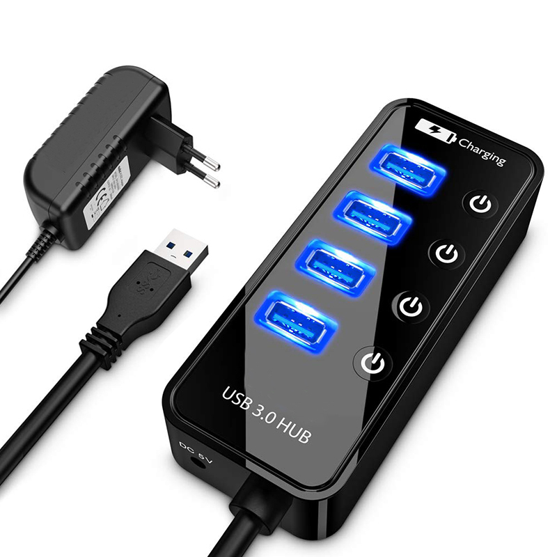 Cable Lock Laptop - USB HUB 3.0 4 Port شاحن