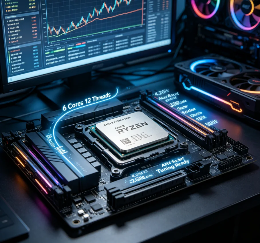 معالج AMD R5 3600 بدون علبة (T - مراجعة Amd Cpu Ryzen 5 وسعره