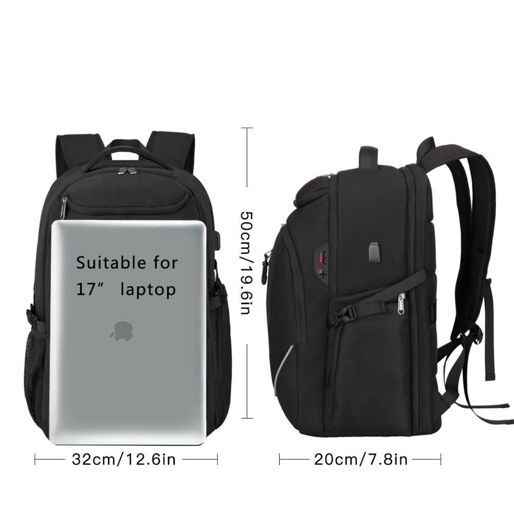 حقيبة ظهر XQXA للجنسين مقاس 17 - مراجعة Cable Lock Laptop وسعره
